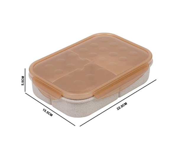 Arsto 3-Compartments Wheat Fiber Lunch Box