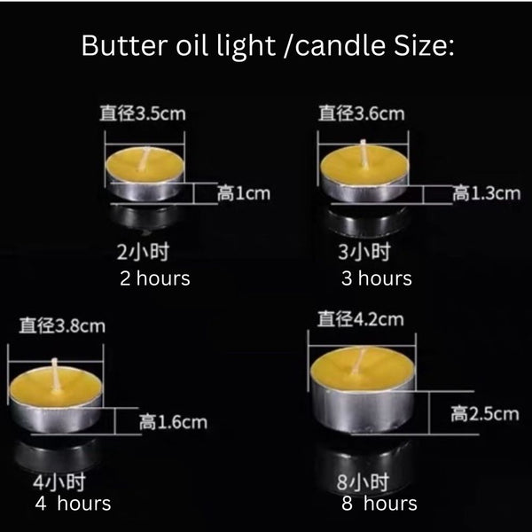Butter Oil Light 3 hr-100pcs/box  3 小时酥油灯100粒