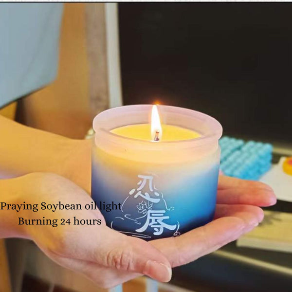 Praying Soybean oil light 24 hrs 六度祈福大豆酥油灯