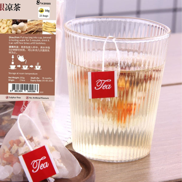 Bamboo Cane Water Chestnut Imperatae Tea 250g (10g*25 Bags) 竹蔗马蹄茅根凉茶