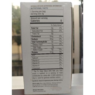 [SG Ready Stock] ORG MORINGA INFUSION 2gx25 Tea bags x 1 Box 有机辣木茶 2克x25袋 x 1盒