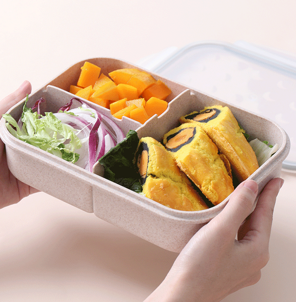 Arsto 3-Compartments Wheat Fiber Lunch Box