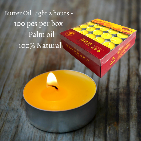 Butter Oil Light 2 hr/100 pcs per box  2 小时酥油灯100粒
